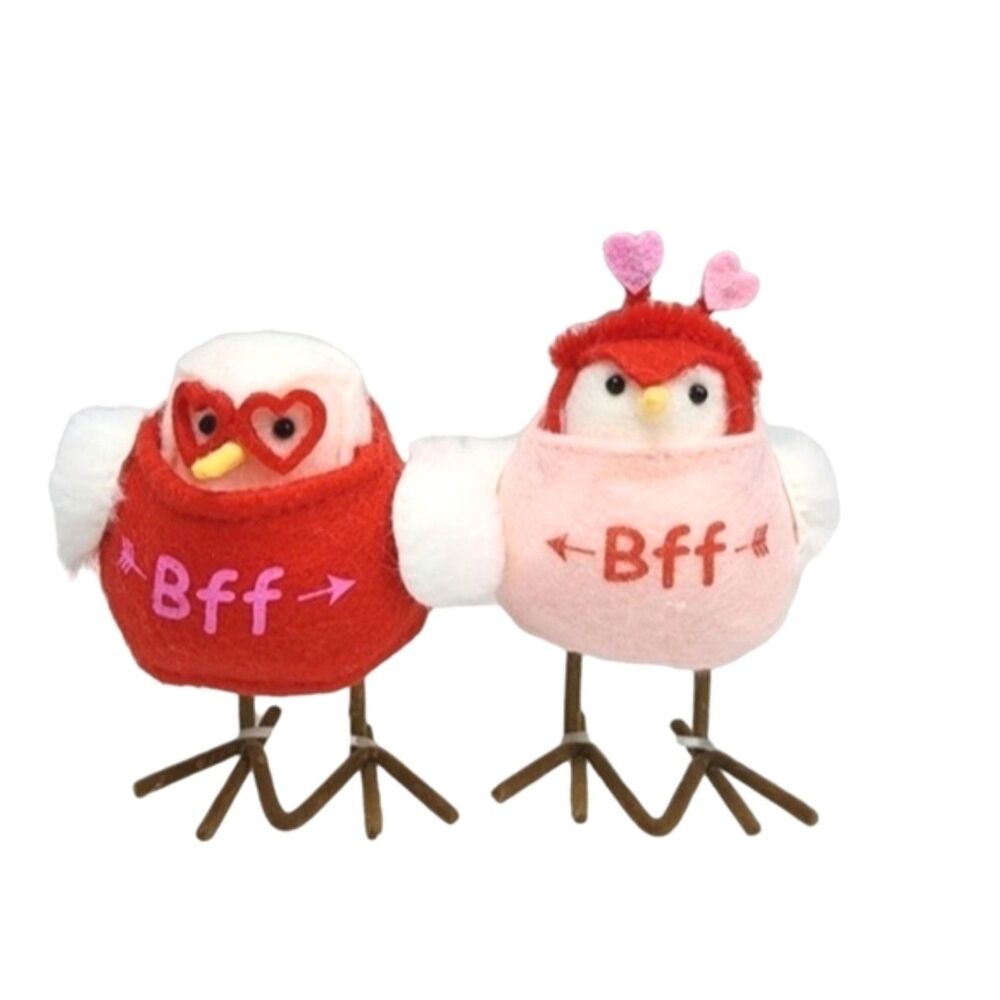 Target Spritz‎ Mini Birds NWT 2 Pc. White, Pink & Red BFF Valentine's Love Birds